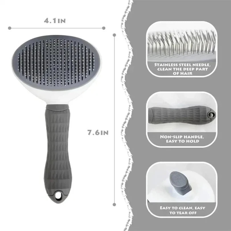 Self-Cleaning Pet Brush – Grooming Comb for Dogs and Cats