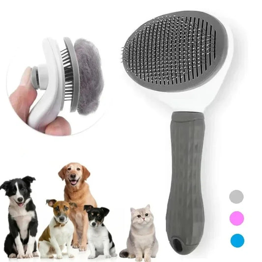 Self-Cleaning Pet Brush – Grooming Comb for Dogs and Cats