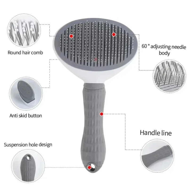 Self-Cleaning Pet Brush – Grooming Comb for Dogs and Cats